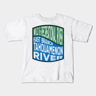 East Branch Tahquamenon River Wild and Recreational River wave Kids T-Shirt